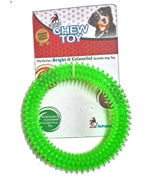 Dog Toy Chew Flavoured Spike Dental Play Ring for Healthy Gums