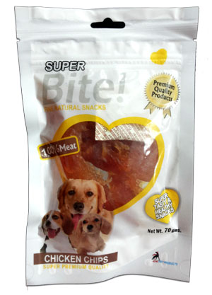 Super Bite Fine Natural Snack Chicken Chips for Dogs 70 gm